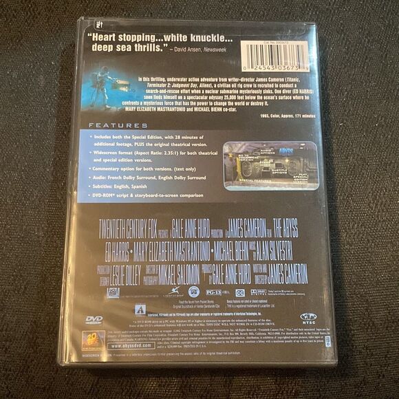 James Cameron’s The Abyss 1988 Award Series Movie DVD Special Edition 2005 Relea - Picture 5 of 7